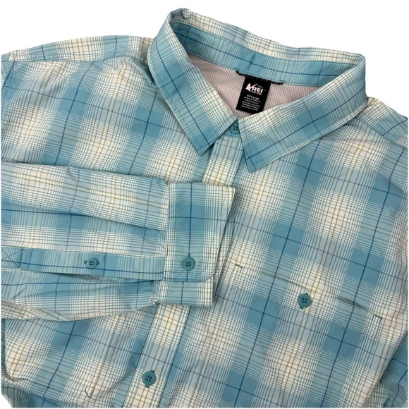 REI CO-OP Mens Long Sleeve Button Hiking Outdoors Roll up‎ Nylon Shirt - XXL - Picture 1 of 11